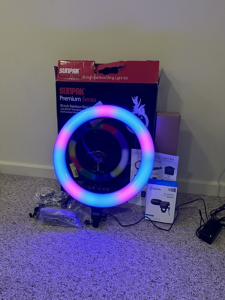 Sunpak - 18” Rainbow Ringlight with Shotgun Mic