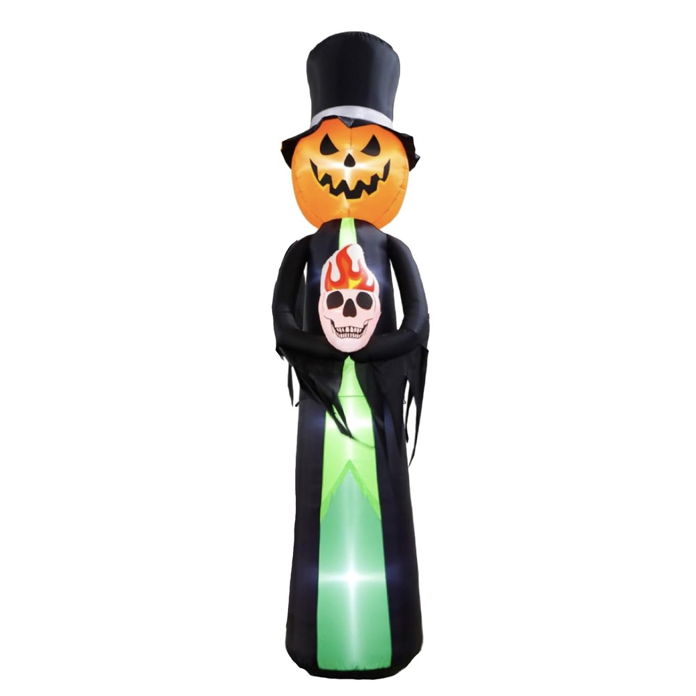 Drip Depot Inflatable Pumpkin Head Ghost with Skull