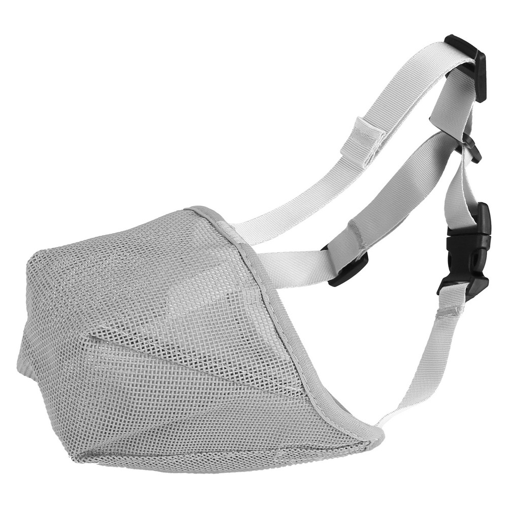 Soft Mesh Dog Muzzle Adjustable Anti-Bite - Gray - Medium