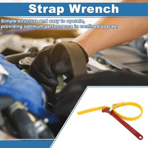 210mm Strap Wrench Rubber Steel Handle Adjustable Strap Removal Tool Multi