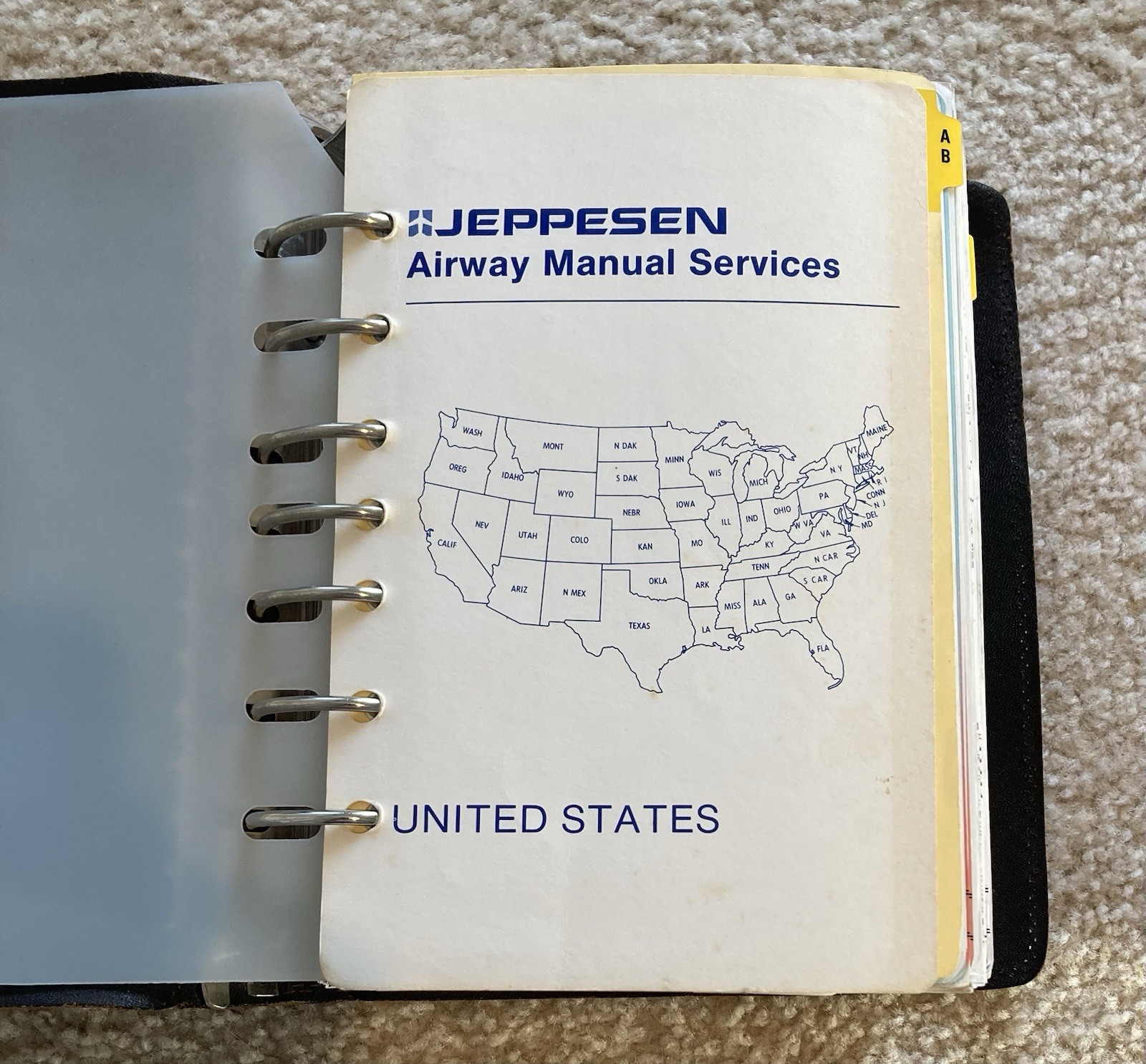 Jeppesen Aviation Vintage UNITED STATES Airway Manual Services 3 Pilot Binders