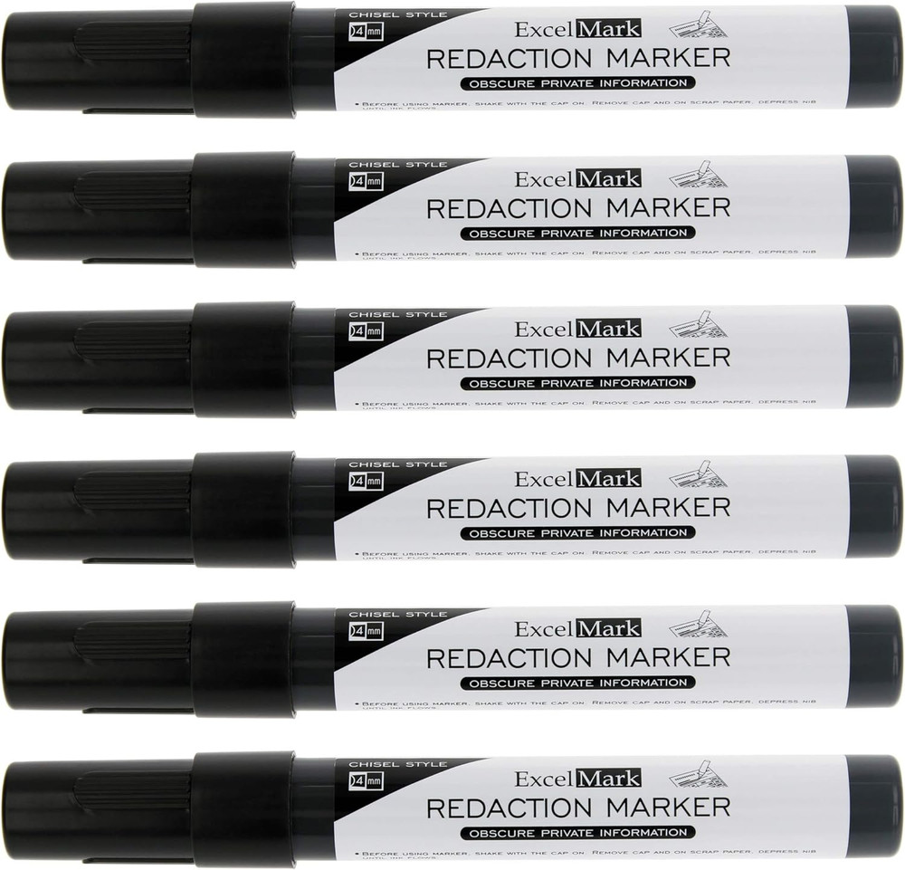 Excelmark Security Redaction Marker (6 Pack)