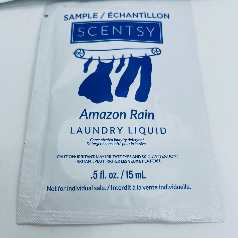 Scentsy Amazon Rain 6 Concentrated Laundry Liquid & 7 Scent Soft Packets Samples