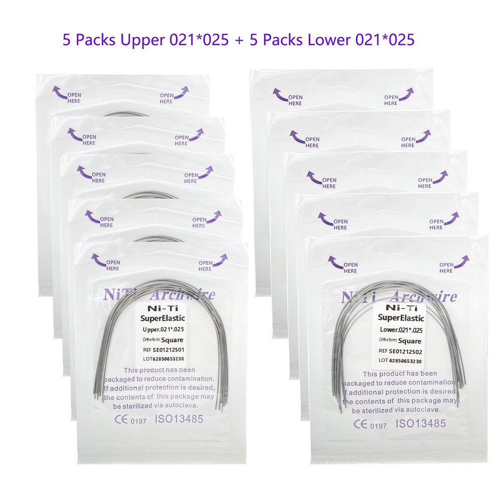 100PCS Dental Orthodontic Niti Arch Wire Rectangular Round Natural Upper Lower