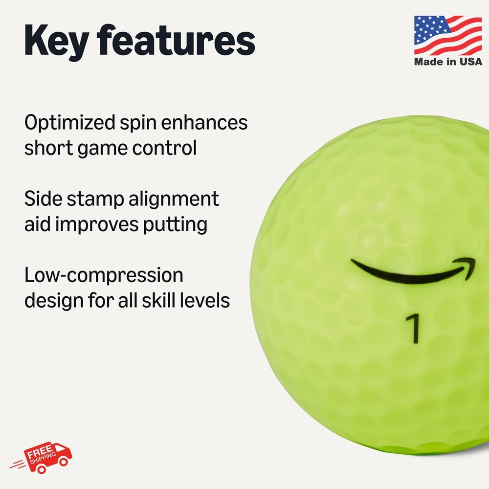 Amazon Basics Core Soft Golf Balls Yellow 12-Pack