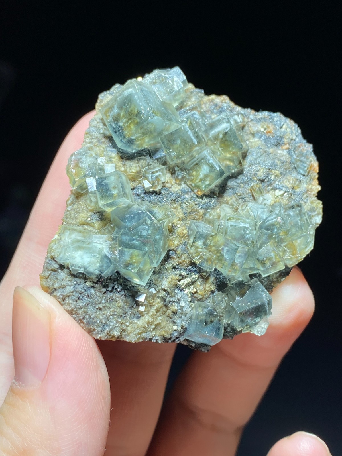 Rare Natural White Window Light Green Cubic Fluorite & Pyrite Specimen, China