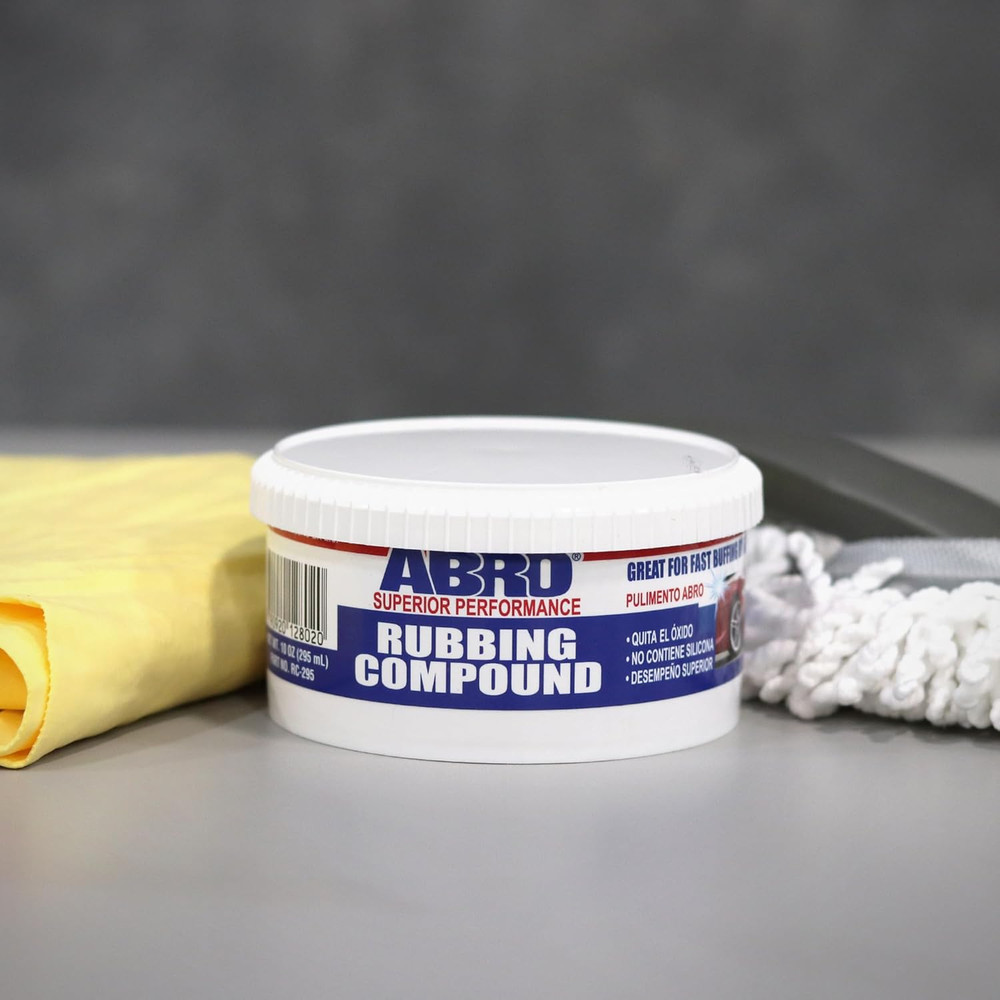 ABRO Superior Performance Rubbing Compound, 10 Oz., Buffing Compound