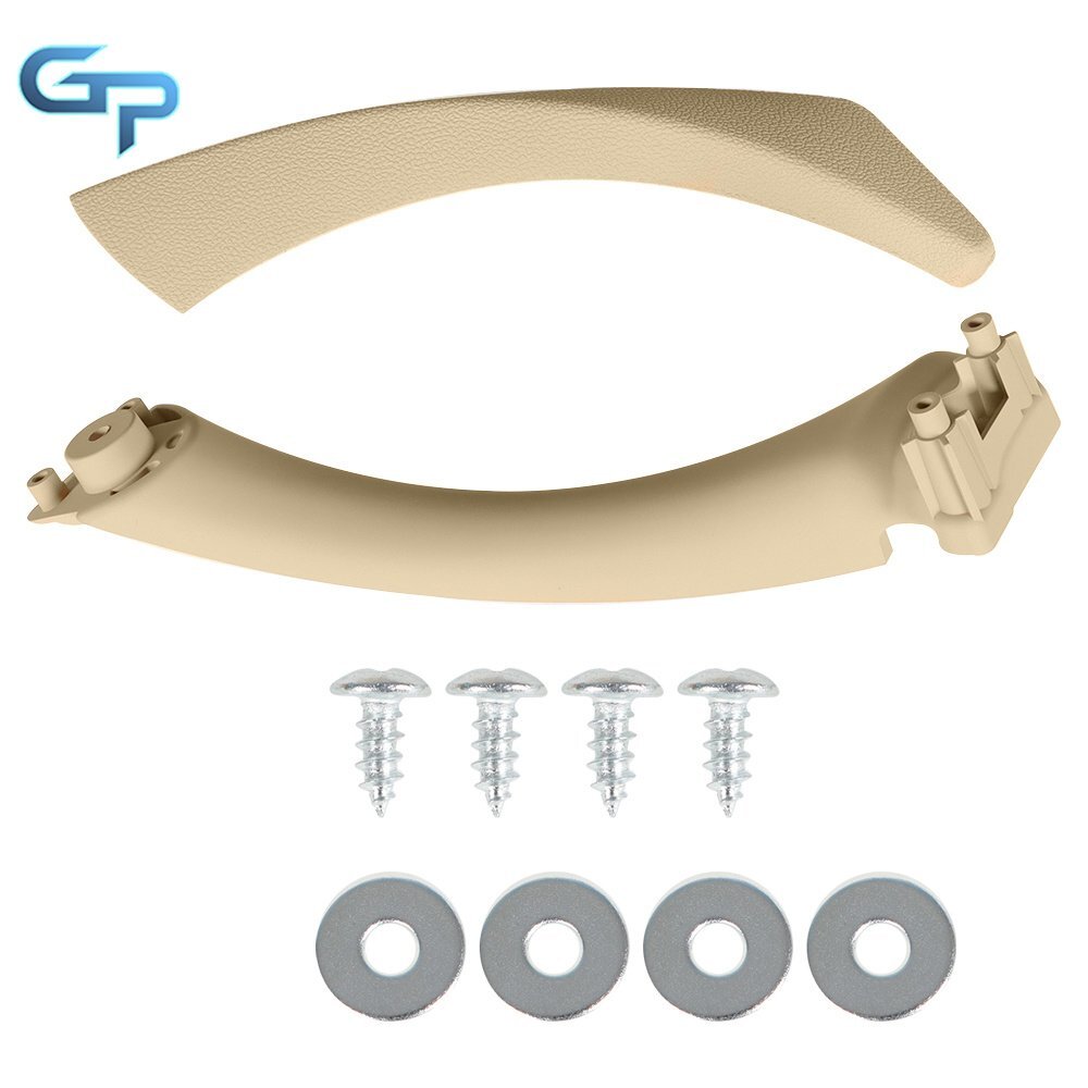 Rear Left Beige Inner Outer Door Panel Handle Pull Trim Cover For BMW E90 328i