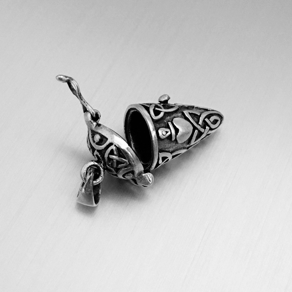 Sterling Silver Hinged Triquetra Pendant, Silver Pendant, Silver Locket