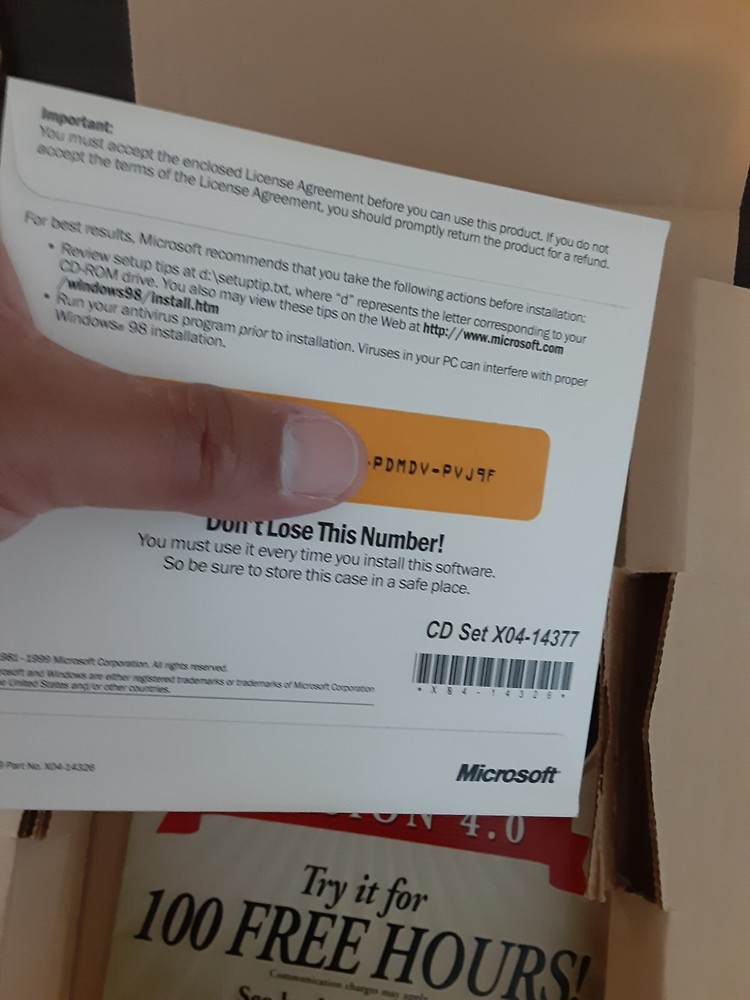 MICROSOFT WINDOWS 98 SECOND EDITION FULL OPERATING SYSTEM WIN 98 #S202