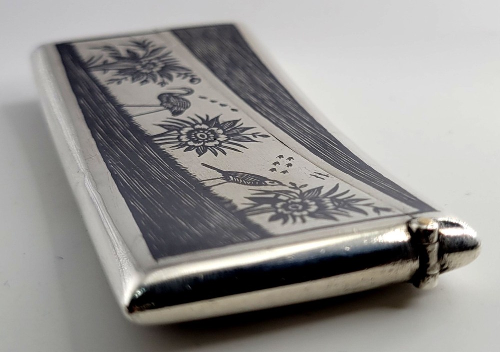 NIELLO CARD CASE - OTTOMAN - RUSSIAN - TURKISH - SOLID SILVER IRAQ MARSH ARAB