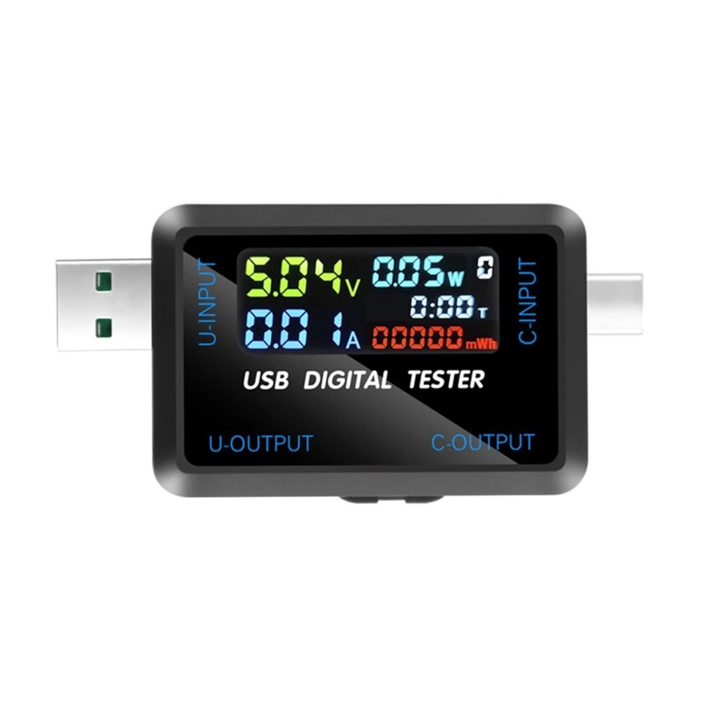 Replacement USB Type C Voltmeter Ammeter with Timing Function Power Monitor