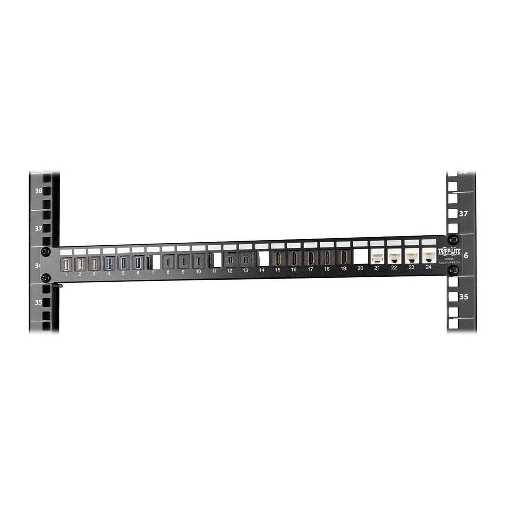 Tripp Lite 24-Port 1U Rack-Mount Shielded Blank Keystone/Multimedia Patch Panel