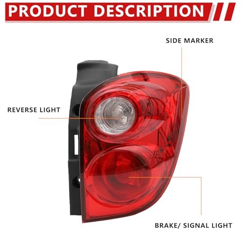 Tail Light Assembly Compatible With 2010 2011 2012 2013 Right Passenger Side