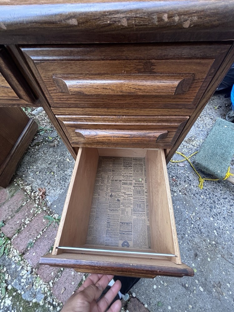 Arts & Crafts Solid Oak Roll Top Desk