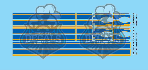 Seminole Stripe Blue/Gold Outline 1:87 Scale