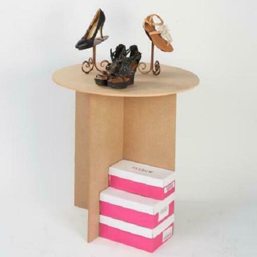 Table 30" Round Wood Display MDF 250 Pound Capacity 29 7/8” High Merchandise