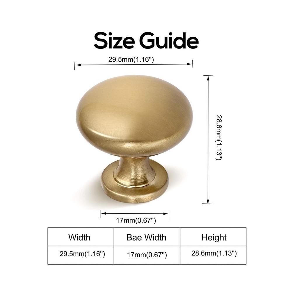 Aged Brass Knobs 12 Pack, Solid Warm Gold Cabinet Knobs, Antiqu... USA Fast Ship