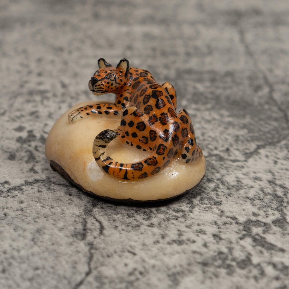 Ocelot Cat Tagua Carving