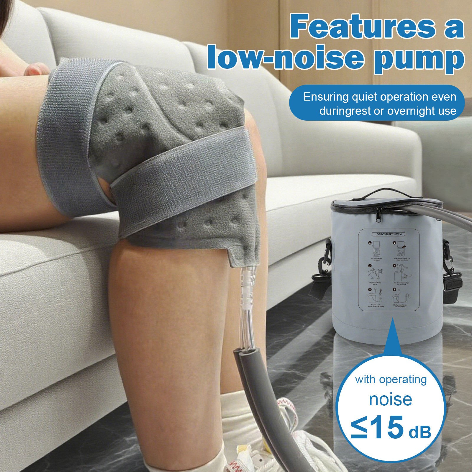 Portable Ice Therapy Machine Programmable for Post-surgery Recovery Pain Relief