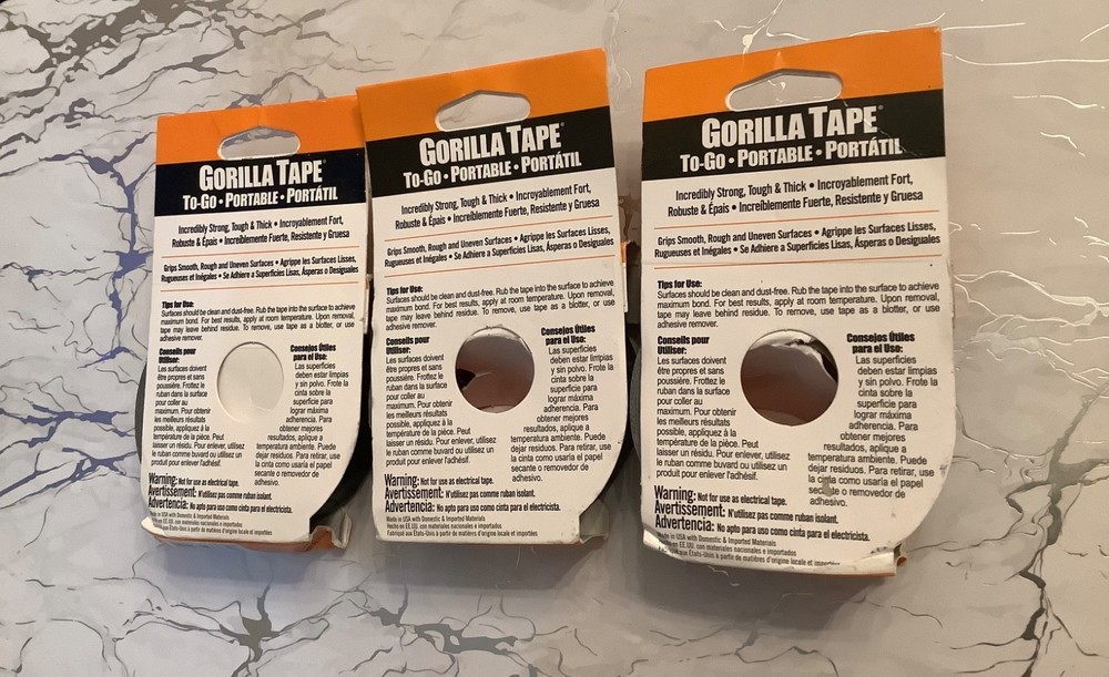 (3Pack) Gorilla Tape Adhesive Rolls 1 In. X 30 ft.