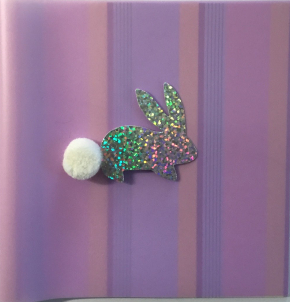 Marcel Schurman- Easter- Holographic Foil Bunny On Vellum Overlay- Pom Pom