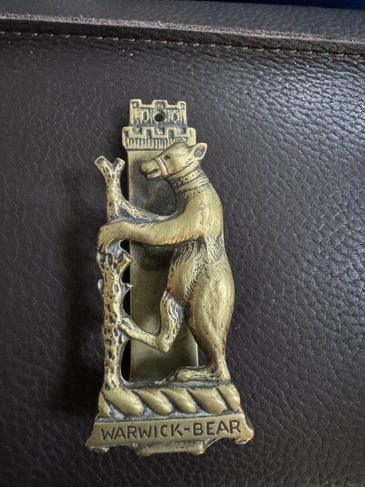 Vintage Solid Brass Warwick Bear Door Knocker Handle 4"x1.75"
