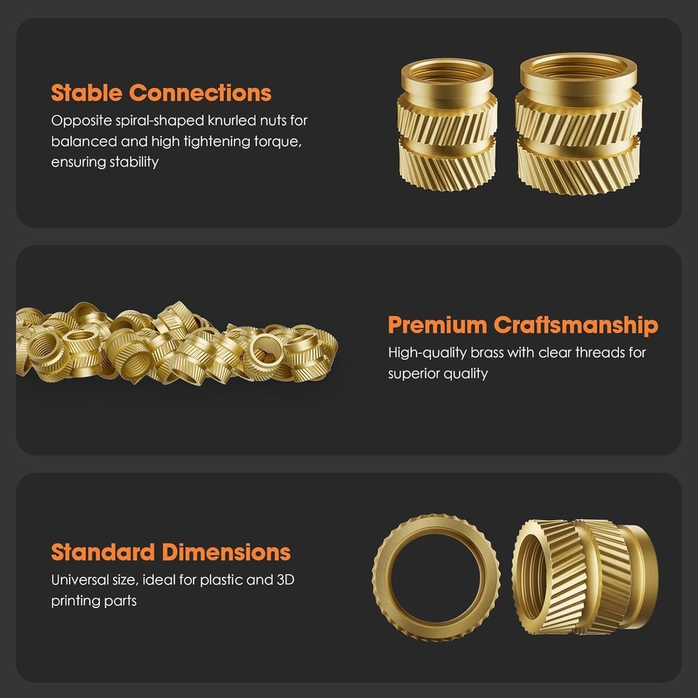 Heat-Set Threaded Inserts, M6 Heat Set Insert for 3D Printing Components and ...