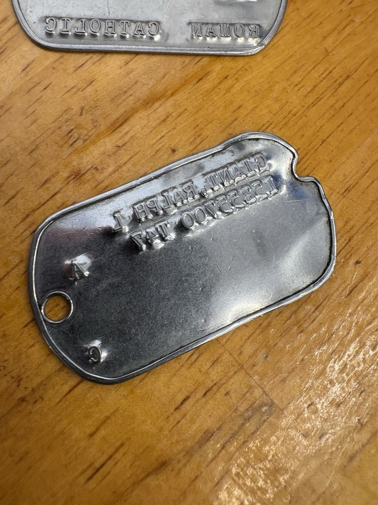 2 Original US Army Dog Tags GIANT YOSHIKO T-54 Post Korean War???