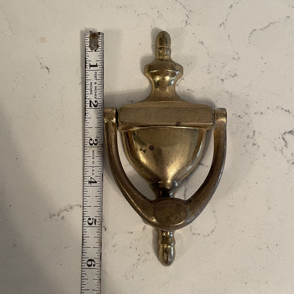 Vintage Solid Brass Door Knocker 6”x 3” Classic Mcm