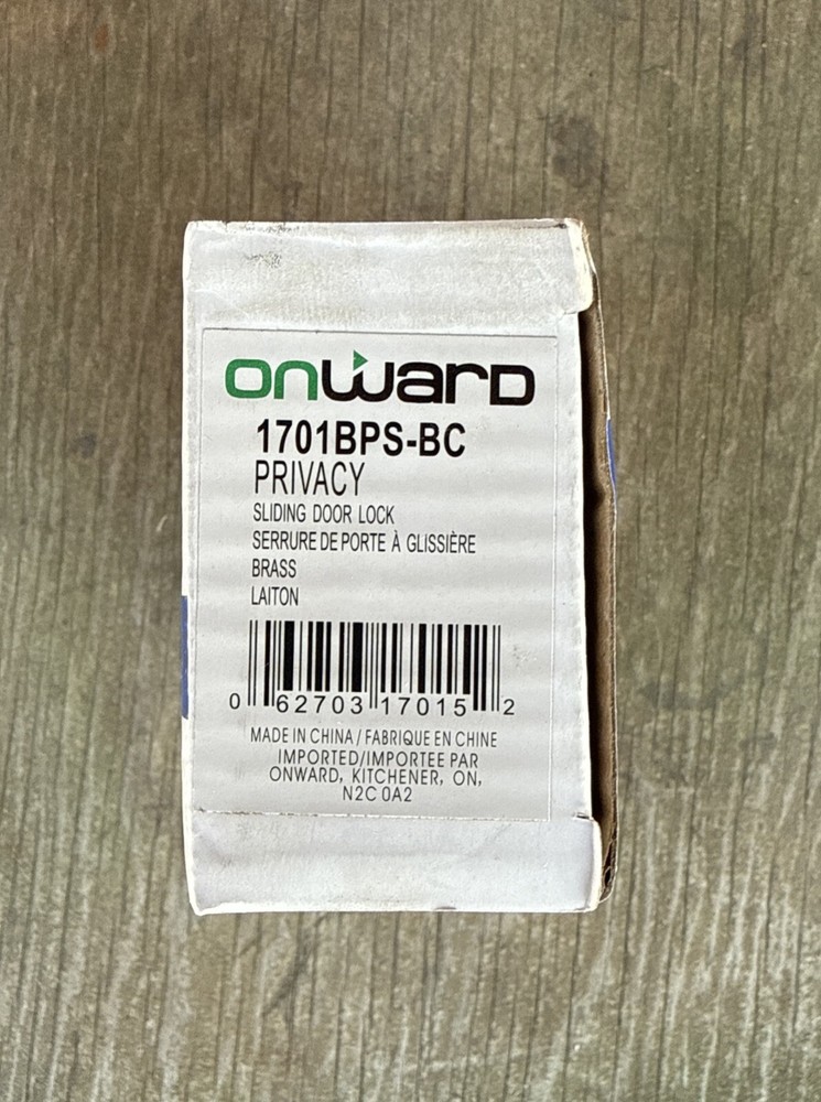 Onward 1701BPS-BC Pocket Door Pull with Privacy Lock - Rectangular, Brass