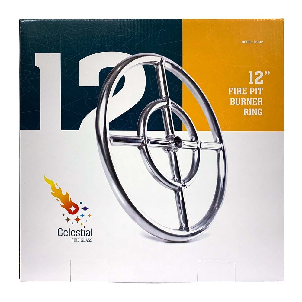 12" Round Fire Pit Burner Ring, Stainless Steel, Double Ring