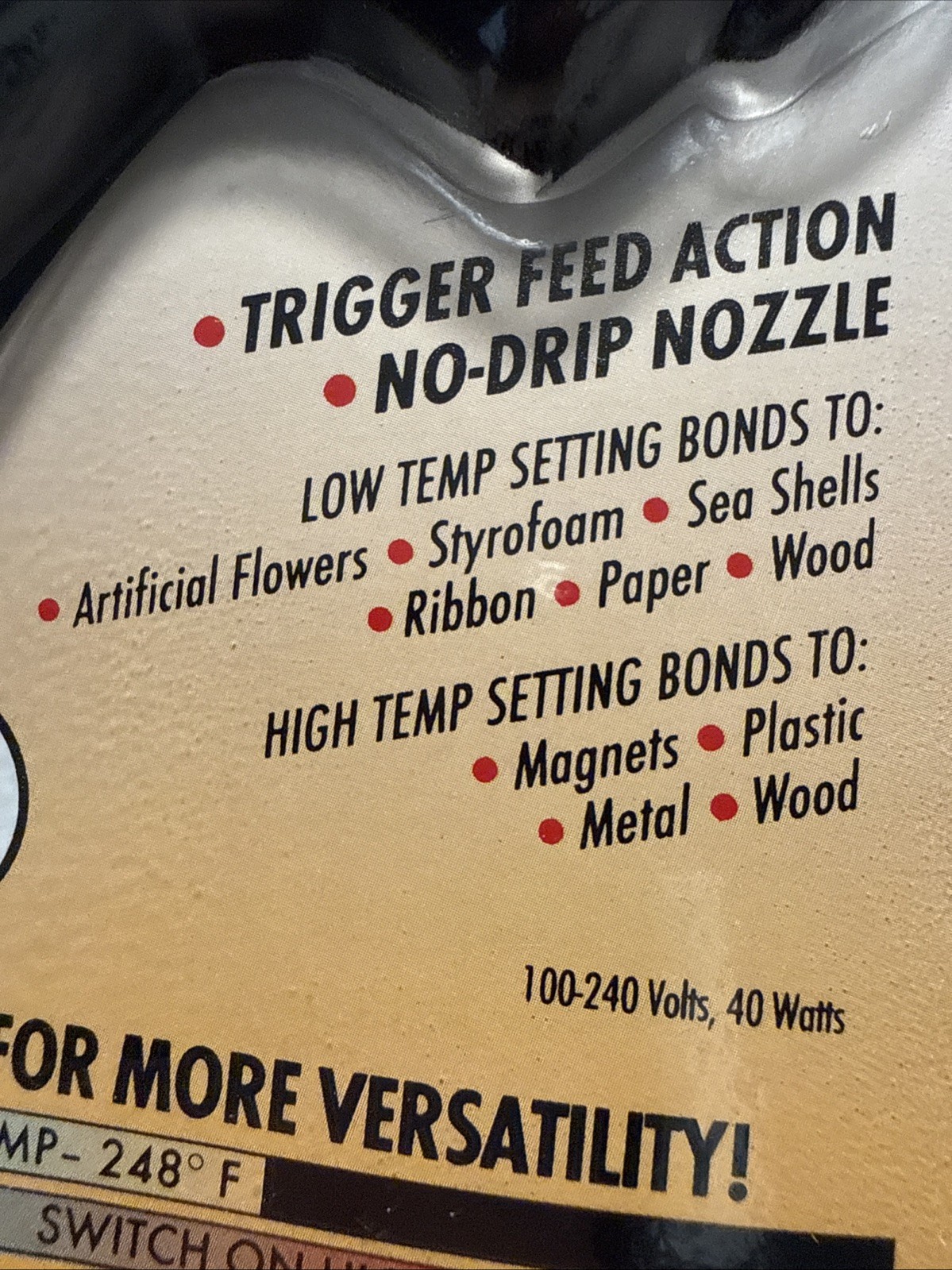 Large Dual Temp Crafting Glue Gun Uses 7/16” Glue Sticks Drip Free Nozzle