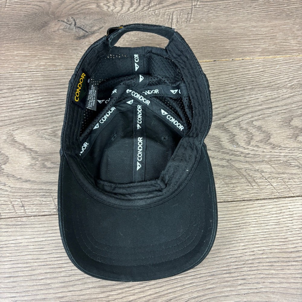 Condor Mesh Tactical Cap - TC-002 Black Adjustable Strapback Baseball Hat