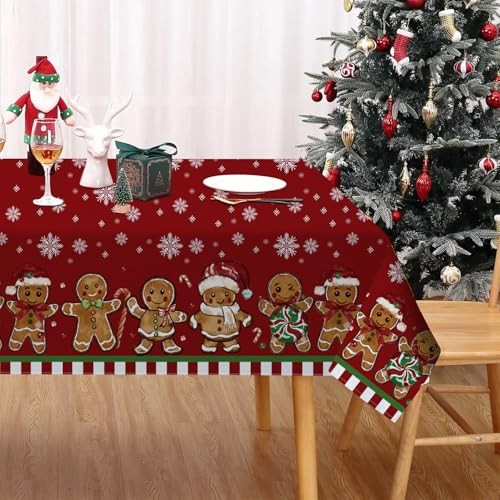 Christmas Tablecloth 60×84 Inch for Rectangle Tables, 60" x 84" (Rectangular)