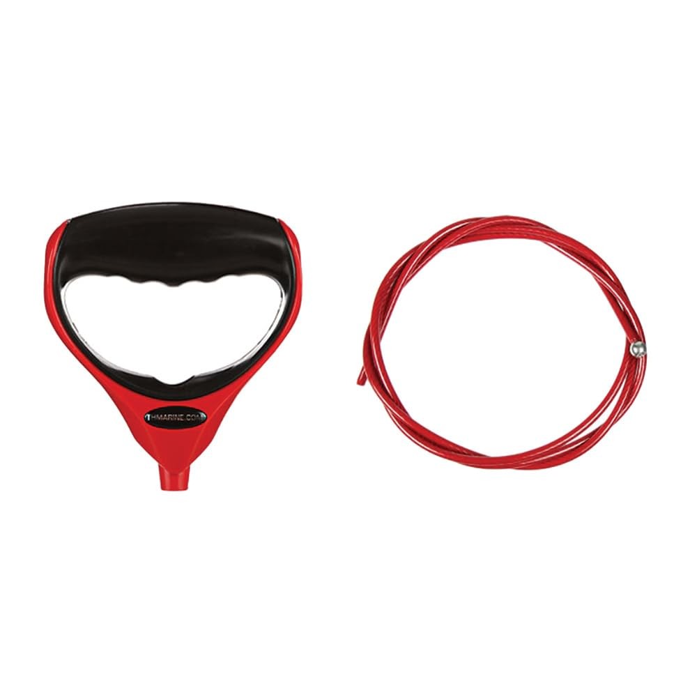 Trolling Motor Replacement Handle, Nylon Jacketed Stainless Steel Cable, Red