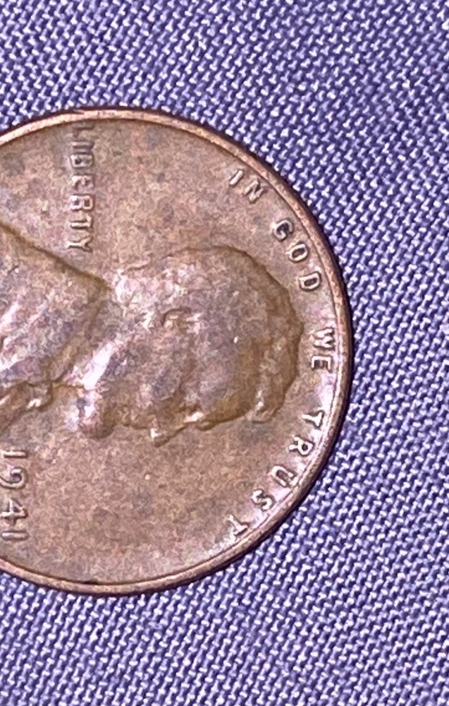 1941 wheat penny no mint mark spacing errors
