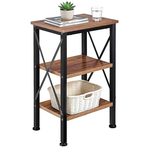 Modern Nightstands X-Design Side End Table Night Stand with 1 Pack Brown