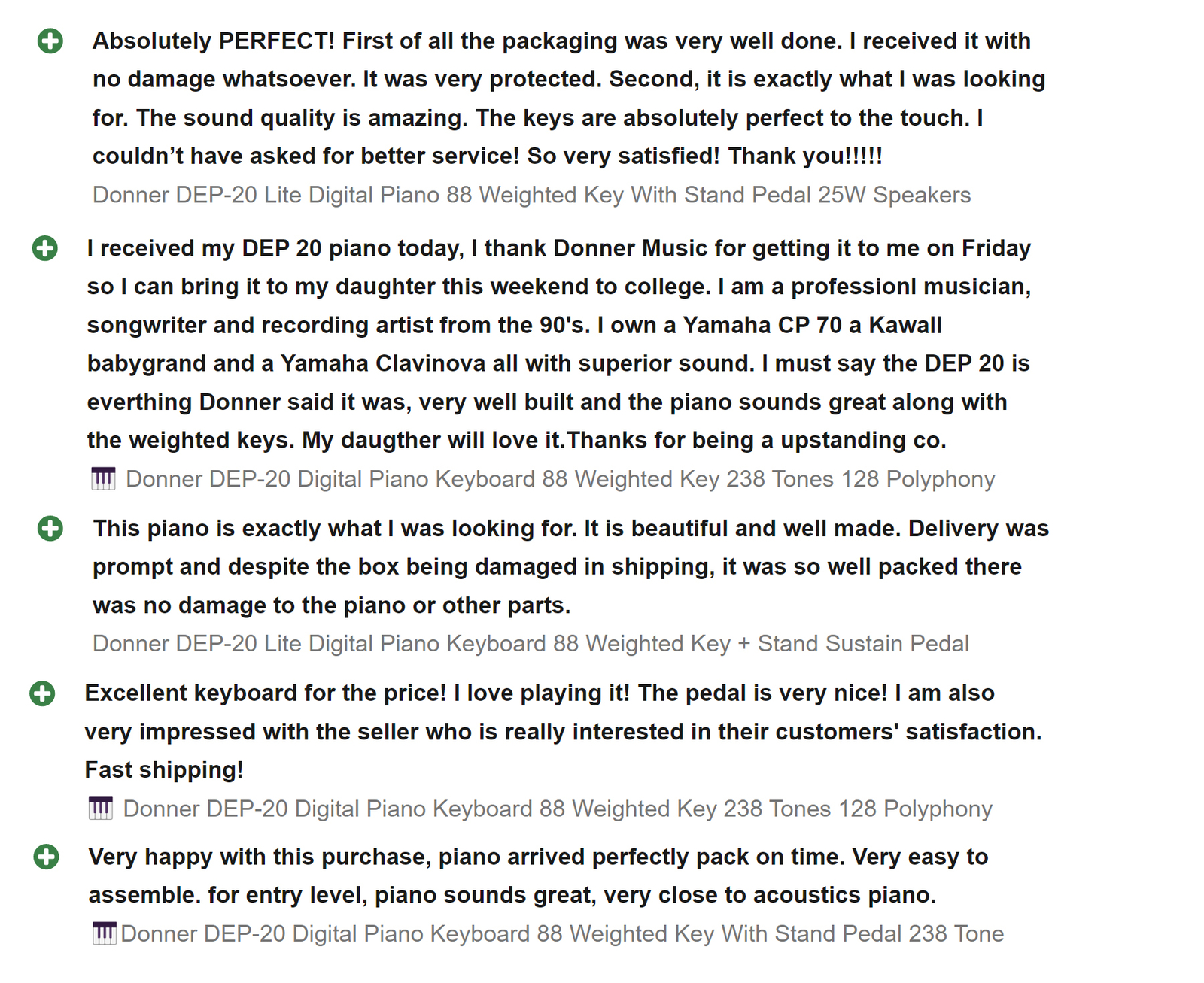 🎹 Donner DEP-20 Digital Piano With Pedal 88 Weighted Key 238 Tone 128 Polyphony