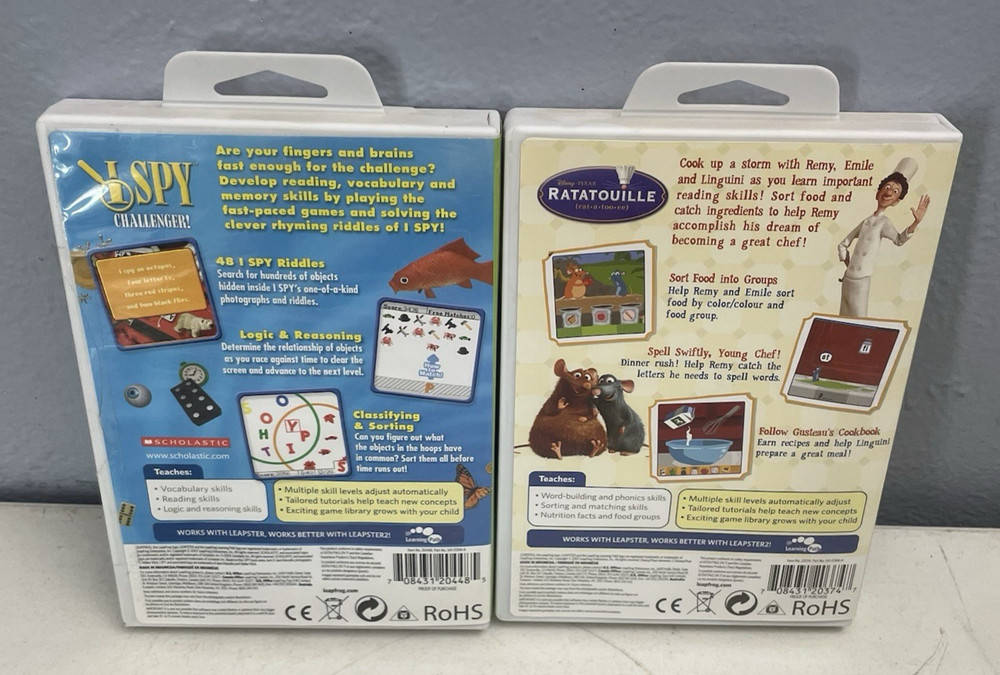 Leap Frog Leapster Learning Games Complete in Case Scholastic 4 Assorted