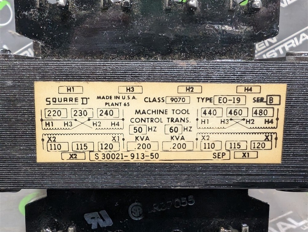 NEW Square D 9070 E0-19 Control Circuit Transformer .200 kVA