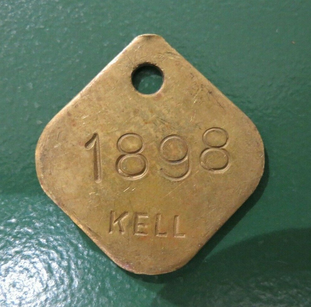 Colliery Pit Check Tally - marked Kell 1898