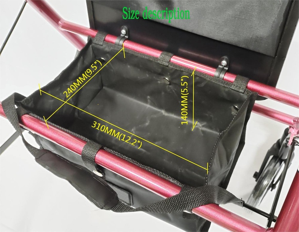 Under Seat Rollator Bag or Tote for Four Wheel Rollator, Rollator Walker Replace