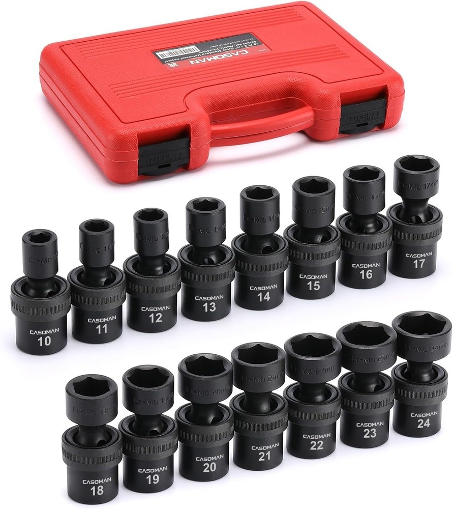 15-Pc Drive Standard Impact Socket Set 10-24mm
