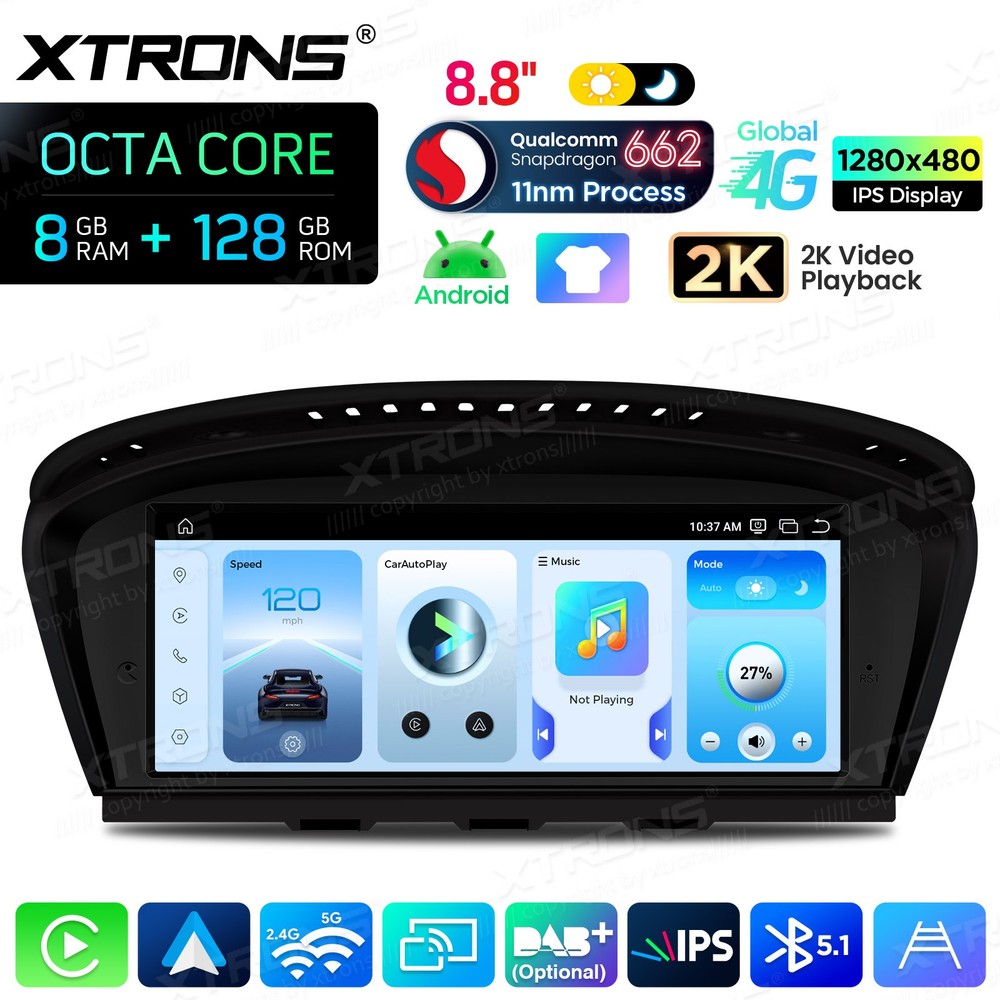 Display Screen for BMW E60/E61/E90/E91/E92/E93 CIC Android 14 8+128G CarPlay 4G