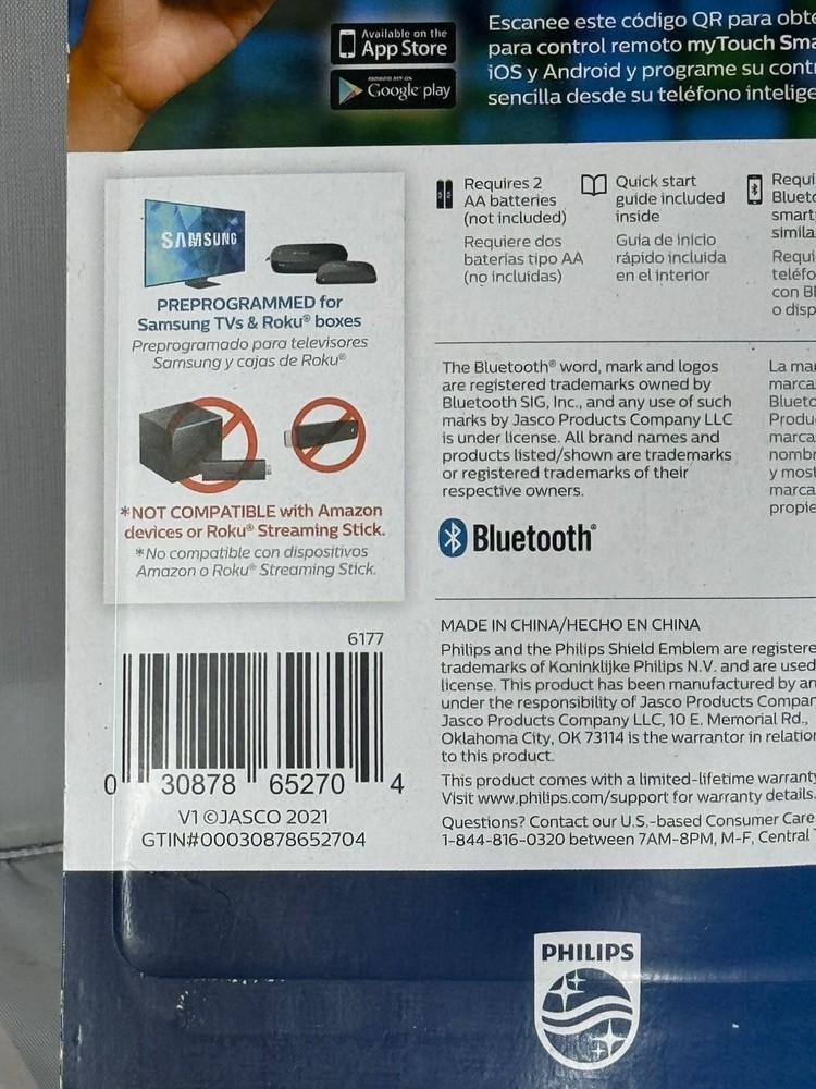 Philips 4 Device Bluetooth Programmable Universal Remote Control SRP4221B/27