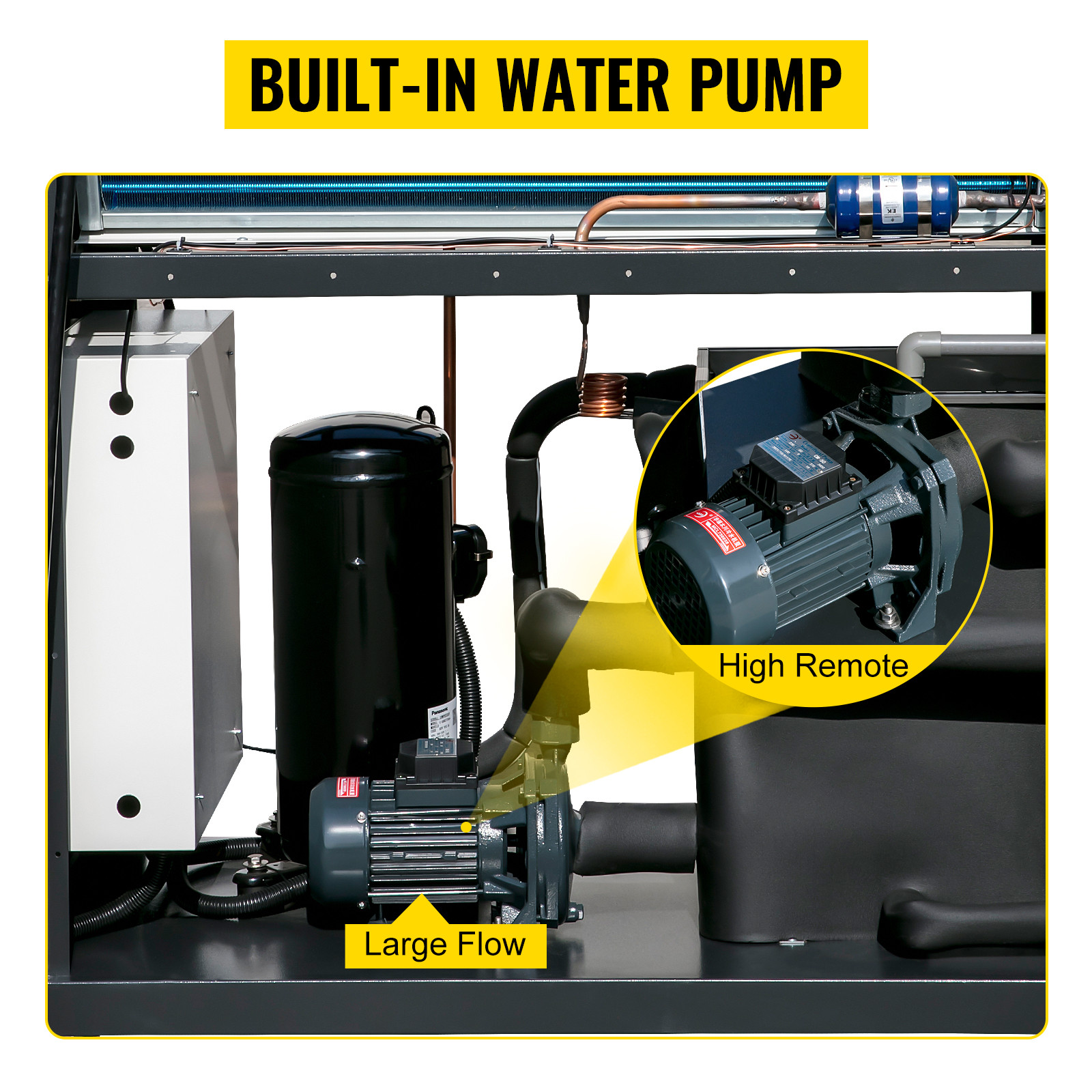 VEVOR Air Cooled Chiller 5HP Portable 53L Tank for Plastic Machinery Industry