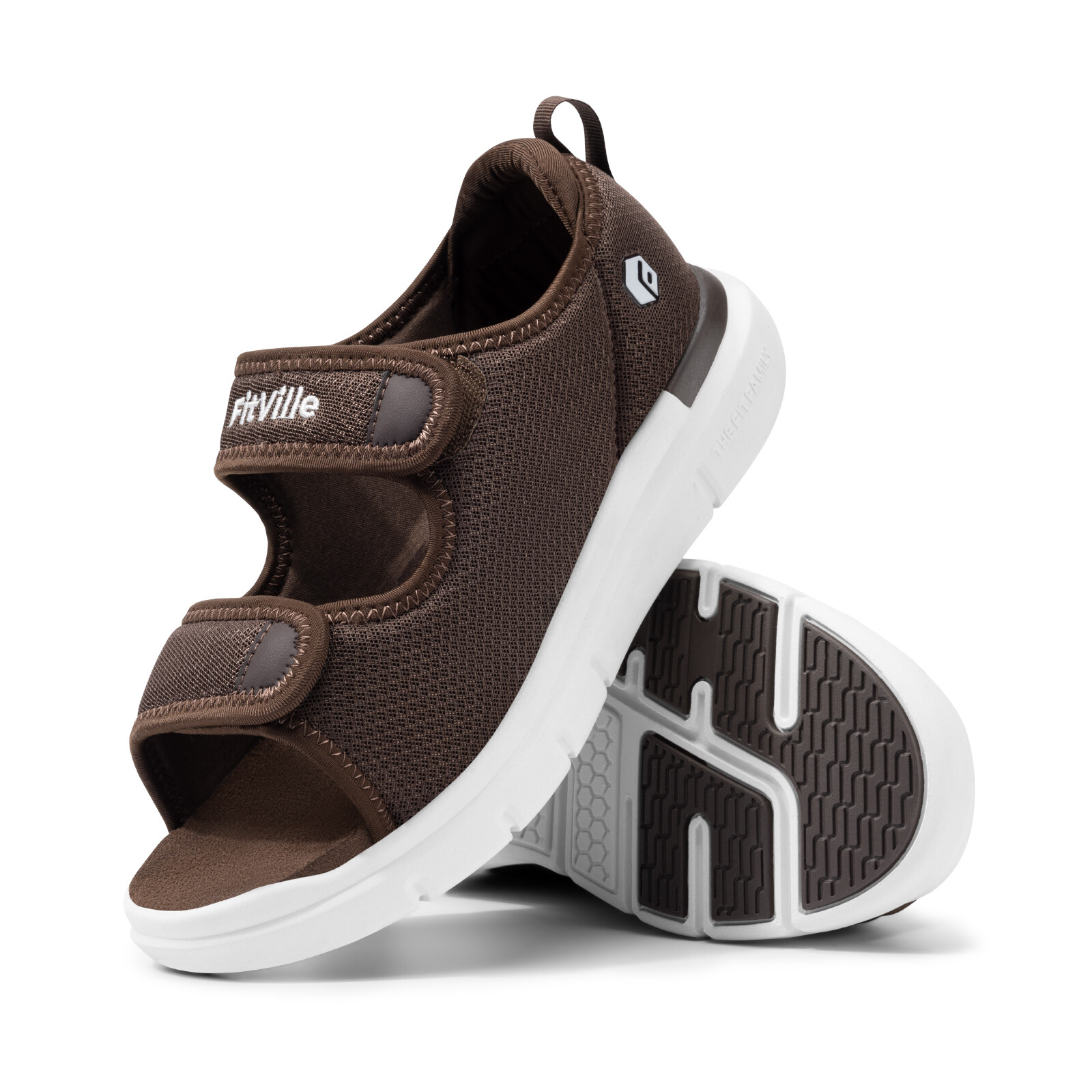 FitVille Mens Diabetic Sandals Casual Comfort Outdoor Sport Adjustable Shoes