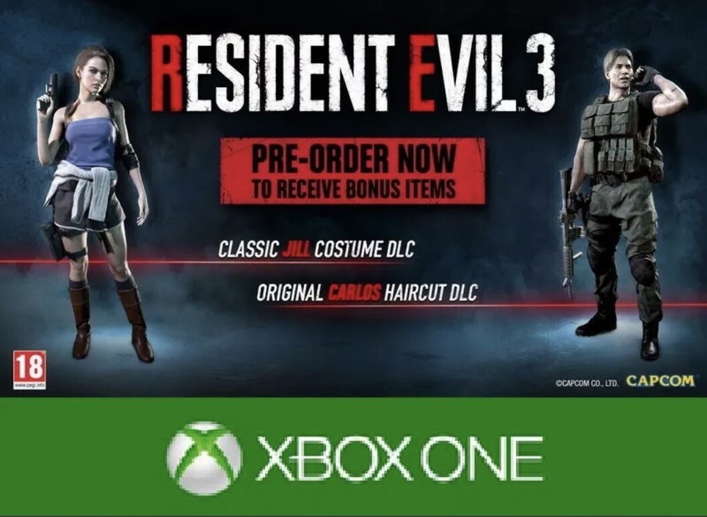 Resident Evil 3 Remake Xbox One Preorder DLC CODE ONLY Classic Costume Pack