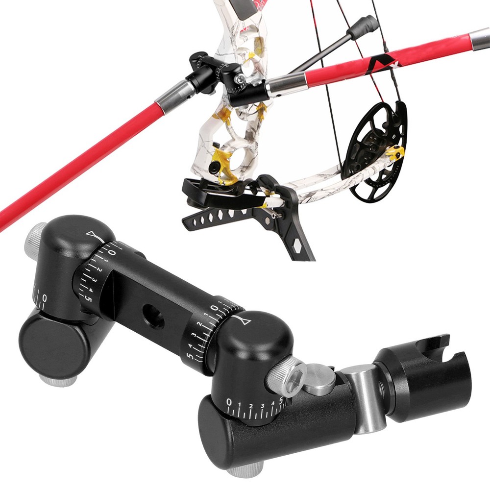 ˜(Black)Double Side V Bar Archery Rod Stabilizer Adjustable Quick Disconnect